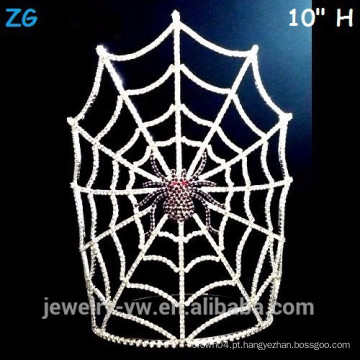 Atacado grande cristal assustador Halloween aranha coroa com máscara de Web de aranha